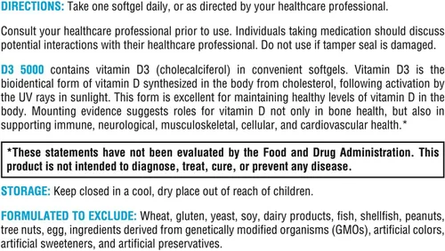 Vista 6 de XYMOGEN D3 5000 - Vitamina D3 biodisponible 5000 UI (125 mcg) - Suplemento de vitamina D de alta resistencia para el apoyo inmunológico