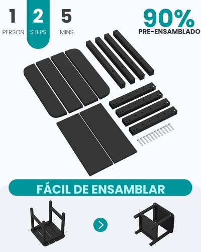 Vista 11 de SERWALL Mesa auxiliar Double Adirondack, Mesa auxiliar de forma rectangular, Negra