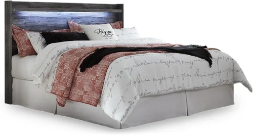 Vista 13 de Signature Design By Ashley Baystorm - Cabecera con panel con iluminación LED, individual, gris
