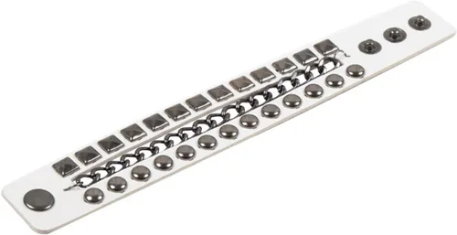 Vista 4 de Caiyao Juego de 4 pulseras punk góticas de piel sintética con remaches y tachuelas, para hombre y mujer, estilo hip hop, unisex, regalo de joyería A