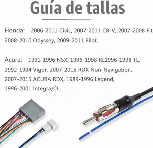Vista 7 de RED WOLF Arnés de cable estéreo para radio de vehículo con adaptador de conector de antena compatible con Honda Fit 2007-2008 Civic 2006-2011