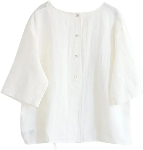 Vista 2 de Minibee Blusa de lino y algodón para mujer