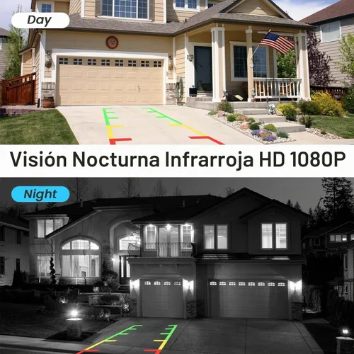 Vista 3 de FEISIKE Cámara de respaldo, visión nocturna IR 1080P con monitor, cámara de visión trasera plug-play fácil de instalar, gran angular de 150 grados