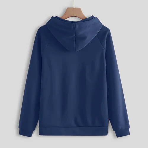 Vista 4 de Trajes deportivos para mujer, ajuste holgado, a la moda, casual, con cordón y bolsillos, sudadera con capucha y pantalones, conjunto de ejercicio
