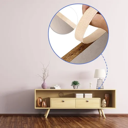 Vista 6 de MOLIGOU Rollo de chapa de madera de abedul, 3/4 "× 50' tiras de bandas de borde de madera contrachapada, ribete flexible de la chapa con la parte