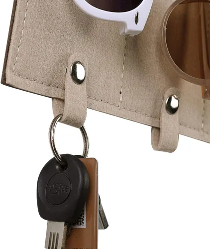 Vista 7 de Organizador de lentes de sol, soporte desmontable para anteojos para colgar en la pared, colgador de bolsillo de fieltro para anteojos con bucles