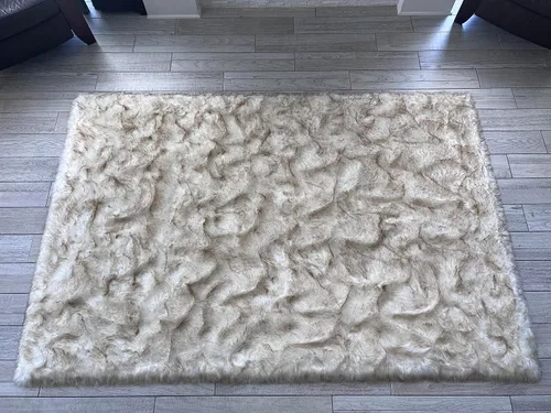 Vista 22 de LAMBZY Elegante y sofisticada alfombra rectangular de piel de oveja (beige, 2 x 3 pies)