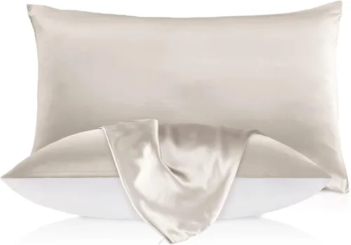 Vista 19 de LILYSILK Funda de almohada de seda natural para cabello y piel con parte inferior de algodón, 1 unidad estándar de 20 x 26 pulgadas, color verde