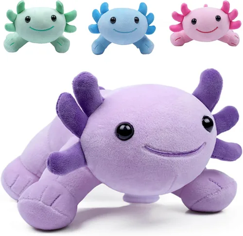 Vista 11 de Axolotl - Juguete de peluche, suave y lindo ajolote de 10.8 pulgadas, almohada de felpa de algodón de peluche Kawaii Salamandra Animal para niños