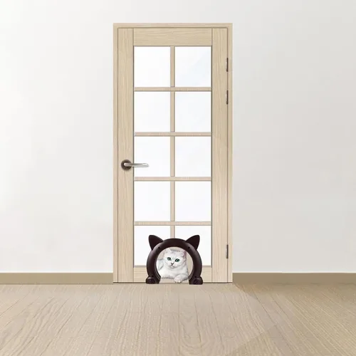 Vista 5 de Abaodam Túnel para puerta de gato para puertas interiores, pasaje de plástico ABS, resistente a la corrosión, para limpiar para interiores