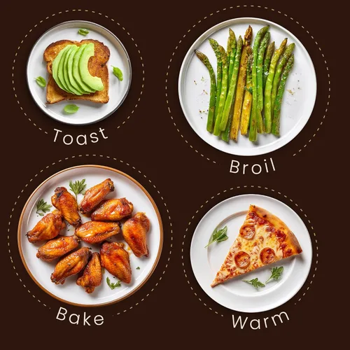 Vista 11 de Elite Gourmet ETO490 horno tostador de encimera de 9L/4 rebanadas con temporizador de 30 minutos, control de temperatura ajustable, incluye bandeja