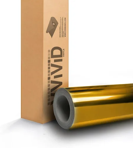 Vista 3 de VViViD Rollo de película adhesiva de vinilo dorado cromado brillante, liberación de aire (48 x 60 pulgadas)