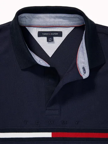 Vista 3 de Tommy Hilfiger Polo adaptativo para hombre con botones magnéticos, ajuste personalizado