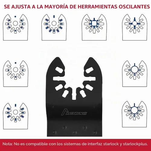 Vista 3 de MAZING 36 hojas de sierra oscilantes, cuchillas multiherramienta, cuchillas multiherramienta de liberación rápida para madera, metal y plástico