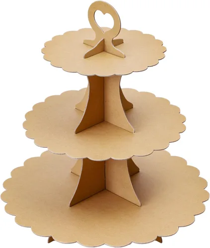 Vista 30 de Soleebee Soporte para Cupcakes de 3 Niveles, Torre de Cupcakes de Cartón, Torre de Soporte para Pasteles de Postre para Decoración de Cumpleaños