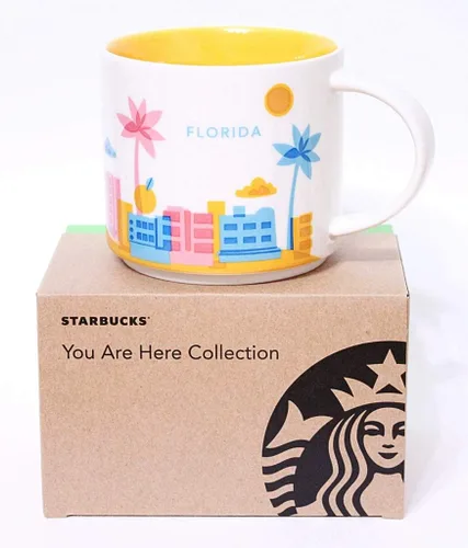 Vista 4 de Florida Starbucks You Are Here Collection Taza de cerámica de 14 onzas