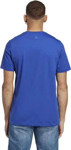 Vista 2 de adidas Camiseta básica con logotipo bordado lineal para hombre