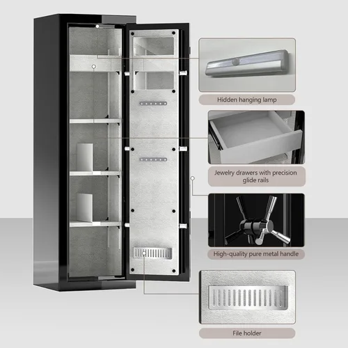 Vista 3 de Caja fuerte ignífuga con bloqueo digital – Caja fuerte grande resistente de 8.12 pies cúbicos para el hogar, la oficina y los negocios Diseño