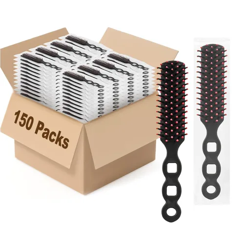 Vista 7 de Cepillos de pelo a granel para personas sin hogar envueltos individualmente, cepillo de pelo a granel, cepillo de pelo para cabello rizado, adecuado