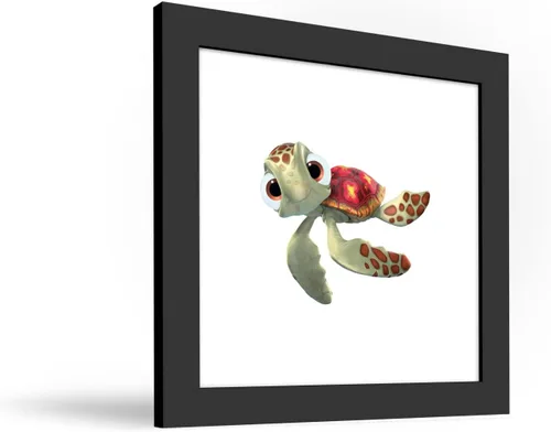 Vista 2 de Trends International Gallery Pops Disney Pixar Buscando a Nemo - Póster de pared de Squirt, 12 x 12 pulgadas, versión enmarcada en negro