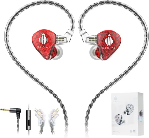 Vista 8 de Hidizs MS1 Galaxy IEM - Auriculares para juegos con doble motor magnético para sonido envolvente para juegos con cable, micrófono en línea, cable