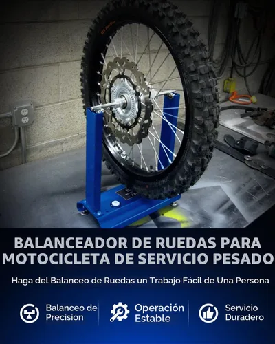 Vista 2 de Orion Motor Tech Soporte de balanceo de rueda para motocicleta y bicicleta, soporte de balanceo de neumáticos con conos de centrado ajustables