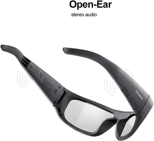 Vista 2 de OhO sunshine Lentes inteligentes, lentes de sol polarizados con altavoz Bluetooth, protección UV atlética/exterior y control de voz
