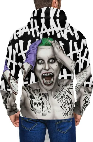 Vista 3 de DIYYAO The Joker - Sudadera con capucha y cremallera para hombre, con bolsillo