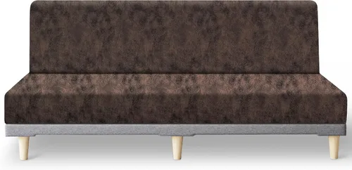 Vista 48 de molasofa - Funda elástica para futón de aspecto de cuero, cubierta para sofá sin brazos, protector de muebles con parte inferior elástica, funda