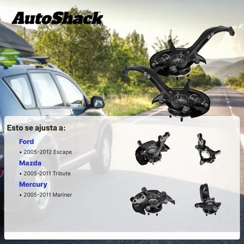 Vista 2 de AutoShack nudillo de dirección delantero izquierdo para Ford Escape 2005-2012 Mercury Mariner Mazda Tribute 2.5L 3.0L V6 4WD FWD Lado