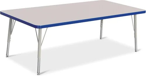Vista 57 de Berries Mesa rectangular para actividades, altura E, Gris/Negro/Negro, 1