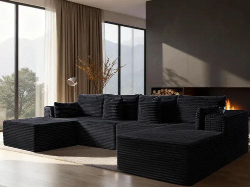 Vista 106 de Sofá modular de gran tamaño de 108 pulgadas, cómodo sofá deshuesado en forma de U para sala de estar, asientos extra profundos, sin montaje, sofá