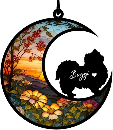 Vista 33 de Atrapasoles conmemorativos personalizados para perros Akita, nombre de perro personalizado, adorno de pérdida de perro, regalo para amantes