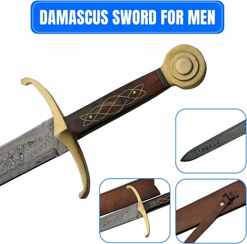 Vista 2 de Damascus DM-5018 - Pala de acero de 22.8 in con mango de madera