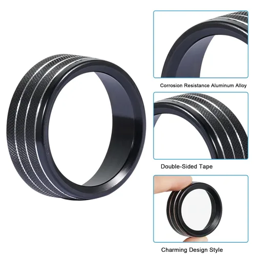 Vista 4 de Unifizz 3 piezas de calcomanías para pomos de aire acondicionado de automóvil, interruptor de radio de CA para Dodge 15-20 Durango Challenger