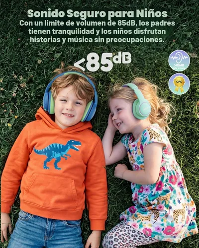 Vista 3 de Acer OHR702 - Auriculares Bluetooth para niños con micrófono integrado Verde Púrpura