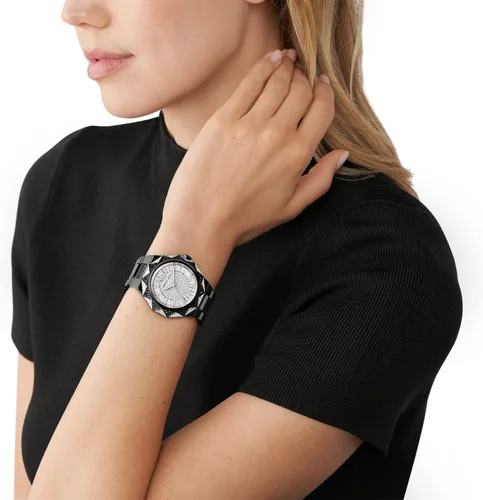 Vista 4 de Michael Kors Reloj de cuarzo Raquel para mujer, Negro