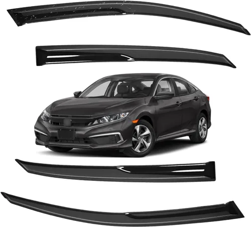 Vista 120 de Viseras para ventanas para Mazda 3 Sedán 4 puertas 2004 2005 2006 2007 2008 2009 estilo JDM Mugen, deflector de viento, protector solar y de lluvia