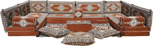 Vista 41 de arabicsofa Cojines de piso árabe en forma de U – Sofá tradicional Majlis con sofá otomano