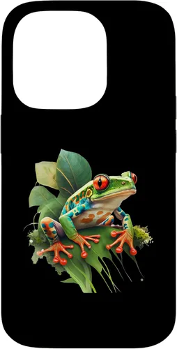 Vista 17 de iPhone 16 Rainforest Amphibian Red Eyed Tree Frog Green Body Frog Case
