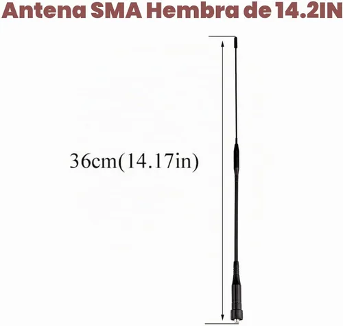 Vista 9 de Retevis Antena de látigo de doble banda, antena desmontable SMA hembra de 14.2 pulgadas, para Retevis RT29 RT86 HD1 HD2, compatible con Baofeng