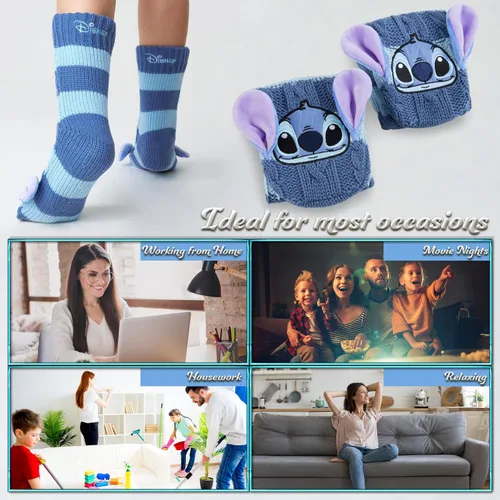 Vista 4 de Disney Women's Slippers Socks Fluffy Slipper Socks