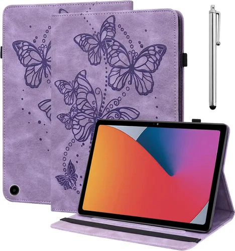 Vista 11 de Funda para Amazon Kindle Fire Max 11 (13ª generación, versión 2023) de 11 pulgadas, piel sintética, con soporte de mariposa en relieve, con lápiz