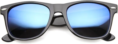 Vista 2 de zeroUV Flat Matte Reflective Flash Color Lens Large Horn Rimmed Style Sunglasses 8025