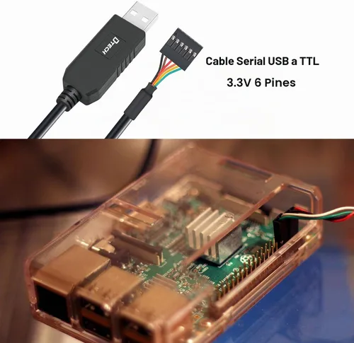 Vista 2 de DTECH Cable serie USB a TTL de 3.3 V, 6 pines, adaptador UART genuino FTDI FT232RL, cable de depuración de chip compatible con Windows 11 10 8 7 6