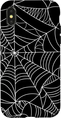 Vista 5 de iPhone 16 Spider Web Halloween Pattern Spooky on Black Case