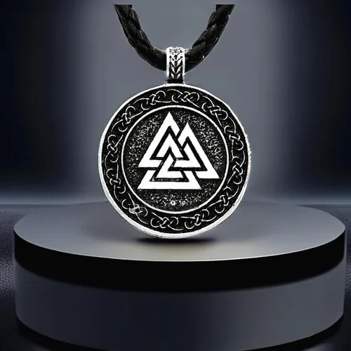 Vista 5 de Leprato Collar vikingo nórdico, amuleto de runa vikinga nórdica, dije de amuleto vikingo, regalo de joyería para hombres y mujeres