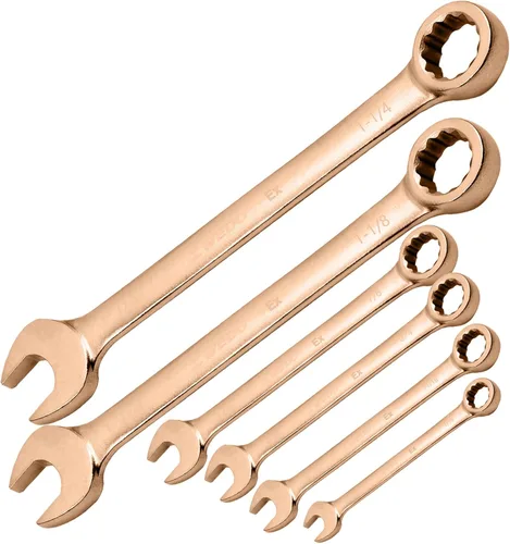 Vista 21 de WEDO Llave combinada sin chispas, llave combinada de seguridad sin chispas, bronce de aluminio, forja, DIN 3113, certificado BAM y FM, tamaño 1