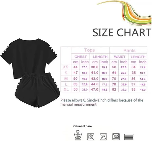Vista 3 de LARUTGPI Conjunto de camisa para mujer, conjunto de pantalones cortos para niñas