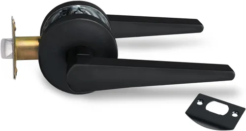 Vista 20 de MD8820-DB-BK-1P - Manija de puerta de privacidad sólida para dormitorio y baño, acabado negro mate